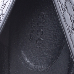 Pre Owned Gucci Black Microguccissima Leather Agatha Ballet Flats Size 40.5