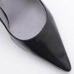 Pre Owned Gucci Black Leather Pointed Toe Pumps Size 38