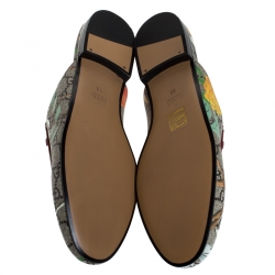 Pre Owned Gucci Beige GG Supreme Monogram Coated Canvas Tian Princetown Flat Mules Size 39