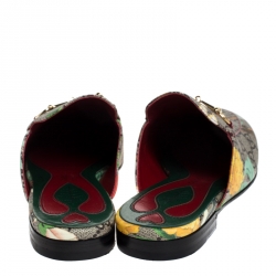 Pre Owned Gucci Beige GG Supreme Monogram Coated Canvas Tian Princetown Flat Mules Size 39