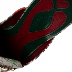 Pre Owned Gucci Beige GG Supreme Monogram Coated Canvas Tian Princetown Flat Mules Size 39