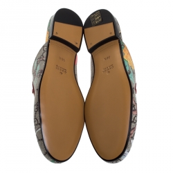 مملوكة مسبقًا Gucci Multicolor GG Canvas Princetown Horsebit Tian Print Mules Size 36.5