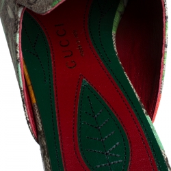 Pre Owned Gucci Multicolor GG Canvas Princetown Horsebit Tian Print Mules Size 37