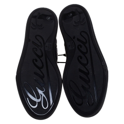 مملوكة مسبقًا حذاء رياضي غوتشي كانفاس GG سوبريم أزرق/ أبيض ومقدمة جلد بعنق مرتفع مقاس 42.5