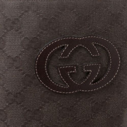 Pre Owned Gucci Dark Brown GG Canvas Knee Length Boots Size 37