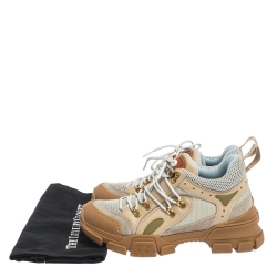 Pre Owned Gucci Multicolor Leather, Suede and Mesh Flashtrek Reflective Sneakers Size 39.5