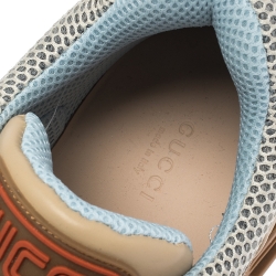 Pre Owned Gucci Multicolor Leather, Suede and Mesh Flashtrek Reflective Sneakers Size 39.5