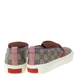 Gucci Beige GG Canvas And Patent Trim Slip On Sneakers Size 37
