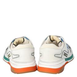 Gucci White Leather and Fabric Ultrapace Low-Top Sneakers Size 38