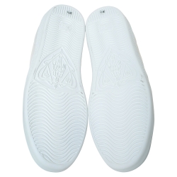 مملوكة مسبقًا Gucci White Leather Ace Bee Web Detail Low Top Sneakers Size 39.5
