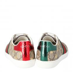مملوكة مسبقًا Gucci Brown/Beige GG Supreme Canvas Ace Bee Lace Up Sneakers Size 37