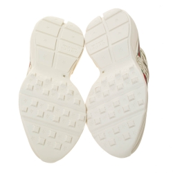 Pre Owned حذاء رياضي غوتشي رهيتون فينتدج شعار جلد عاجي مقاس 39