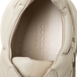 Pre Owned حذاء رياضي غوتشي رهيتون فينتدج شعار جلد عاجي مقاس 39