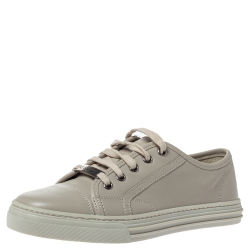 Gucci Ivory Leather Lace Up Low Top Sneakers Size 36