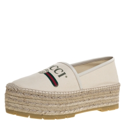 Gucci logo sylvie canvas clearance espadrille