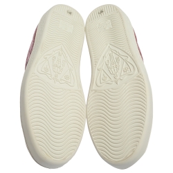 Pre Owned Gucci Red Guccissima Leather Ace Web Low Top Sneakers Size 38.5