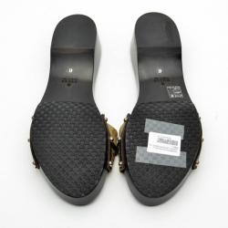 Pre Owned Gucci 'GG' Monogram Canvas 'Icon Bit' Wooden Clog Slides Size 41