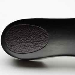 Pre Owned Gucci 'GG' Monogram Canvas 'Icon Bit' Wooden Clog Slides Size 41