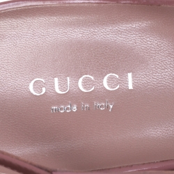 Pre Owned صندل غوتشى سير كاحل نعل سميك هورسبيت كلوديا جلد وردى مقاس 39