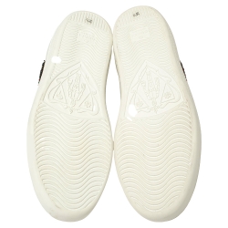 مملوكة مسبقًا حذاء رياضي غوتشي أيس جلد أبيض عنق منخفض مزخرف بحلية سهم مقاس 38.5