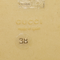 مملوكة مسبقًا Gucci White Leather Double G Logo Leather Espadrilles Size 38