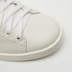 Gucci White/Grey Leather Perforated GG Ace Sneakers Size 37