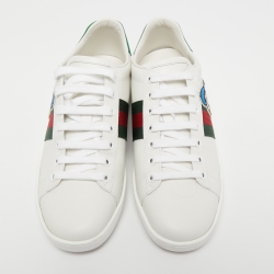 Pre Owned Gucci x Disney White Leather Donald Duck Ace Sneakers Size 38