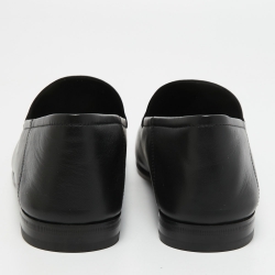 Pre Owned Gucci Black Leather Jordaan Loafers Size 42