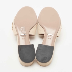 Gucci Beige Suede Crystal Horsebit Maxime Slide Sandals Size 37.5