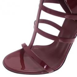 Pre Owned Gucci Raspberry Patent Ursula Gladiator Sandals Size 37.5