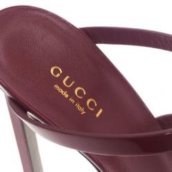 Pre Owned Gucci Raspberry Patent Ursula Gladiator Sandals Size 37.5