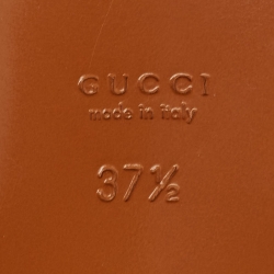 Pre Owned Gucci Brown Leather Slingback Sandals Size 37.5