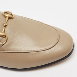 Pre Owned Gucci Brown Leather Horsebit Foldable Loafers Size 37