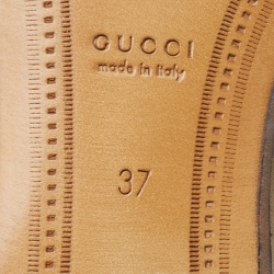 Pre Owned Gucci Brown Leather Horsebit Foldable Loafers Size 37