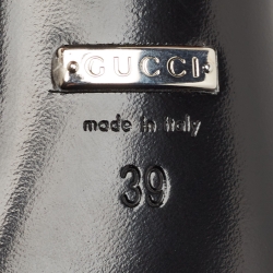 Pre Owned Gucci Off White Leather Mallory Slides Mules Size 39