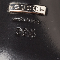 Pre Owned Gucci Black GG Crystal Embellished Mesh Mules Size 38.5