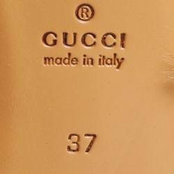 مملوكة مسبقًا Gucci Black Leather Fur Lined Princetown Flat Mules Size 37