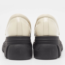 Gucci Cream Leather Interlocking G logo Sneaker Loafers Size 41