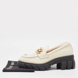 Gucci Cream Leather Interlocking G logo Sneaker Loafers Size 41