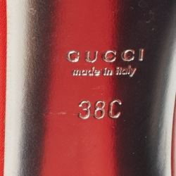 Pre Owned Gucci Red Guccissima Leather Ankle Strap Sandals Size 38