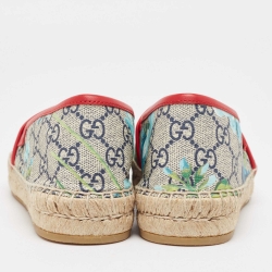 Pre Owned حذاء إسبادريل فلات غوتشي كانفاس فلورا رصاصي مقاس 38.5