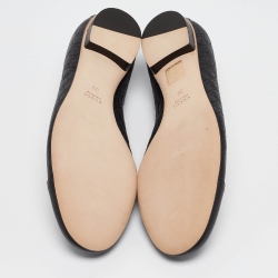 مملوكة مسبقًا Gucci Black Microguccissima Leather Ballet Flats Size 39
