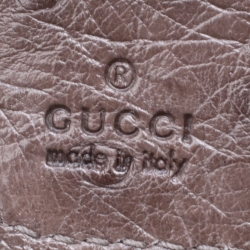 Pre Owned Gucci Grey Ostrich Leather Travel Document Case