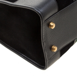 Pre Owned Gucci Black Suede and Leather Duffle Bag