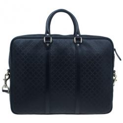 Gucci Black Guccissima Leather Laptop Bag