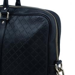 Gucci Black Guccissima Leather Laptop Bag