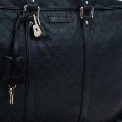 Gucci Black Guccissima Leather Laptop Bag