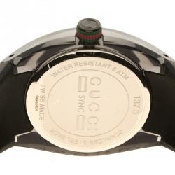 Gucci Black Transparent Nylon Sync Women's Wristwatch 35 mm