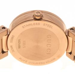 Gucci Interlocking Mother of Pearl Rose Gold Plated Stainless Steel 133.5 Women's Wristwatch 29 mm