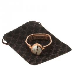 Gucci Interlocking Mother of Pearl Rose Gold Plated Stainless Steel 133.5 Women's Wristwatch 29 mm